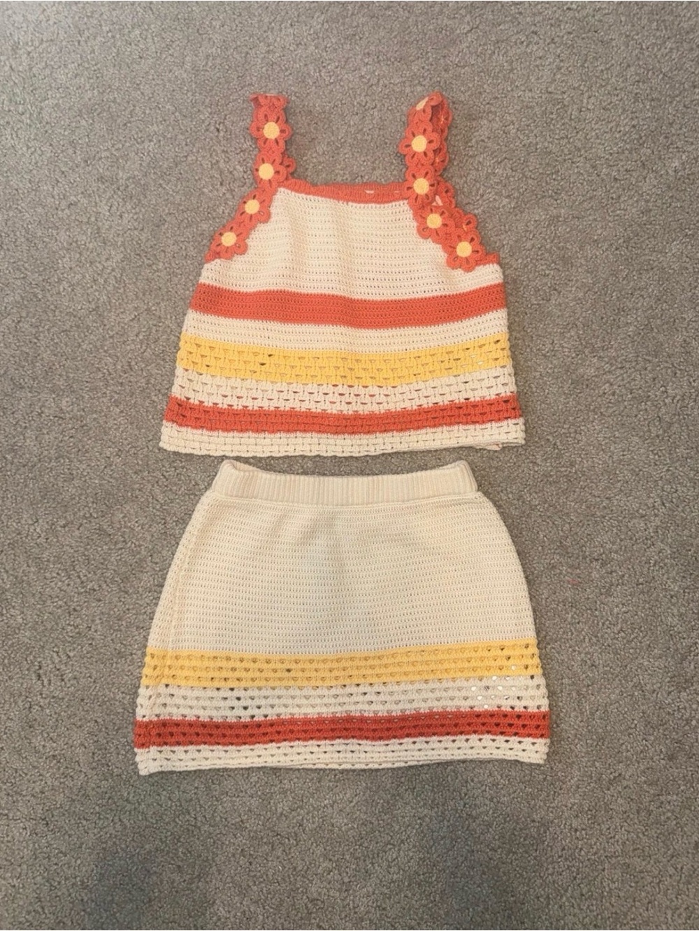 ZARA Crochet Tank & Skirt Set